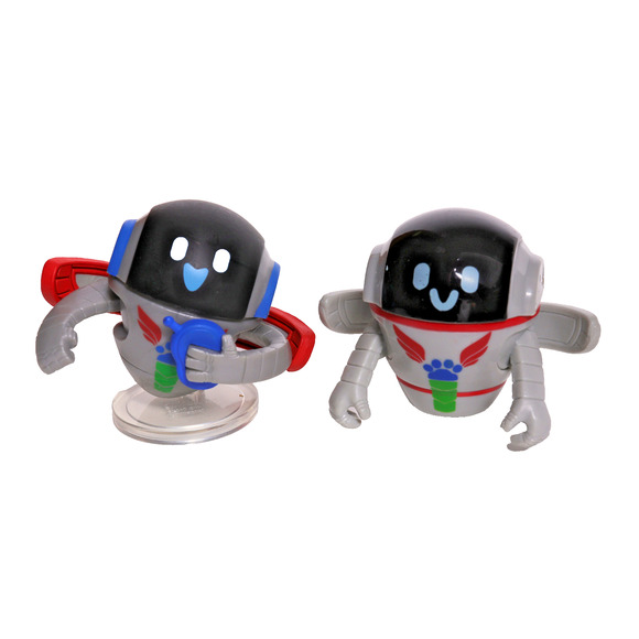 Lot Of 2 PJ Masks 1.75” Collectible Robot Figures - One Rolls And One On Base - Picture 1 of 4